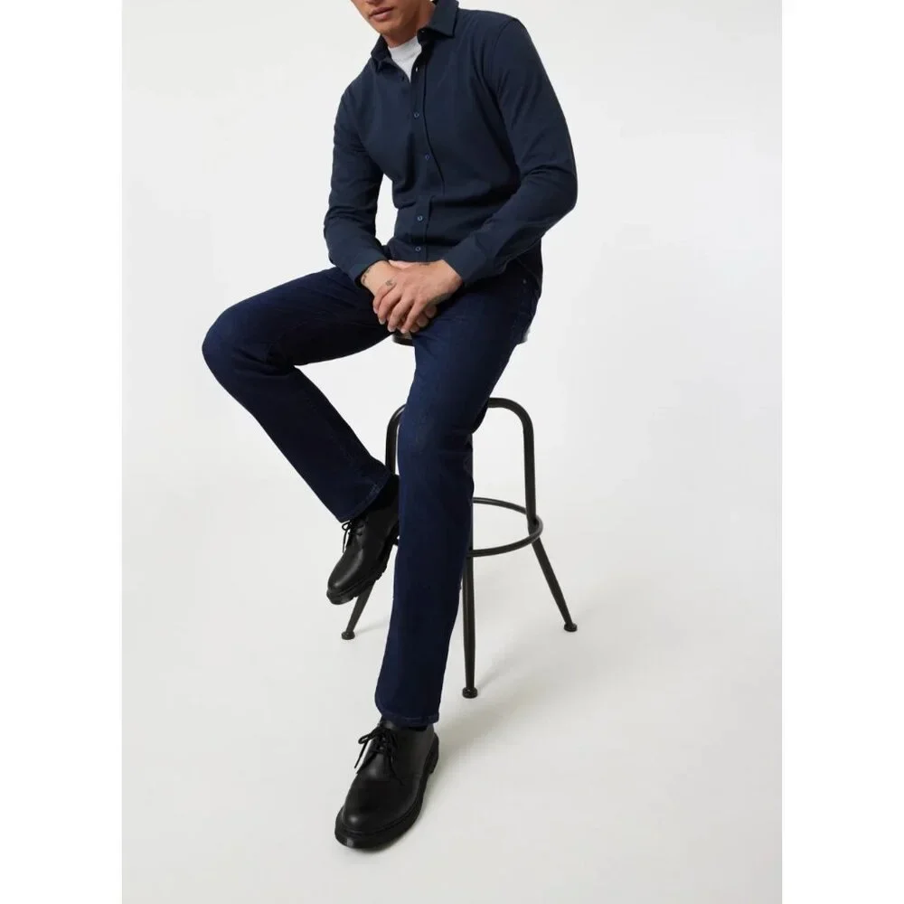 Mavi Men's Zach Straight Leg Jeans Ink Brushed SuperMove Dark Wash Size 33x32 - Picture 6 of 9